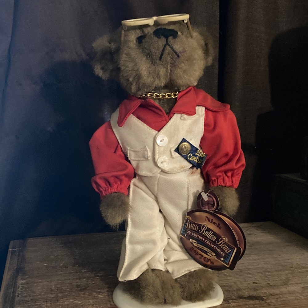1970’s Brass Button Bear “Nick”-20th Century Collectibles